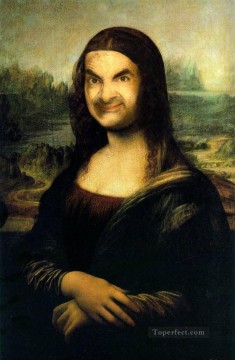Fantasía popular Painting - Mr Bean como Mona Lisa Fantasía